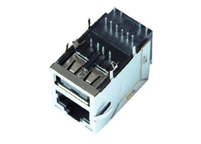 China 1-1840012-2 Gigabit RJ45 USB Connector Rj45 Stacked With USB LPJU3836AONL for sale