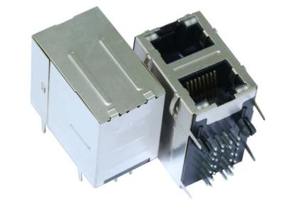 China RJ45 o conector empilhado 1G/bit duplo RJ45 com meio separado cataloga LPJG17102ADNL à venda