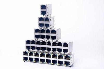 China o CUBO de 2 x 4 portos empilhou RJ45 o Ethernet USB com dedo 0811-2X6T-28 do IEM à venda