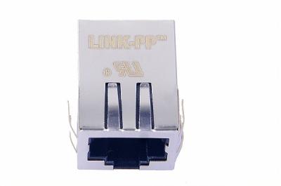 China 1X1 Tab Down Magnetic RJ45 Jack , Low Profile RJ45 PCB Connector L811-1X1T-03 for sale
