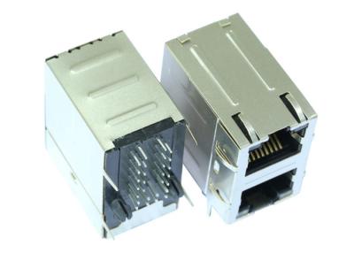 China Separated CT 100/1000Base-T Rj45 2 ports Stacked With Leds LPJG17102-8ADNL for sale