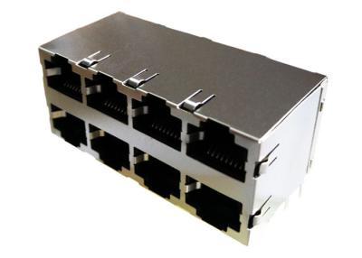 China Gigabit Power Over Ethernet Rj45 Connector Magjack 1000 Base -T NO LEDS J0B-0384NL 2X4 Ports for sale