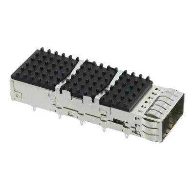 China 2170704-4 Position QSFP28 Cage with Heat Sink Connector Press-Fit Through Hole, Right Angle for sale