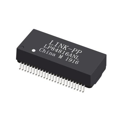 中国 HR664851E 100/1000の基盤TXのVoIP 48 Pin PoEおよび適用LP84816ANLのためのデュアル ポートの分離したLAN磁気学 販売のため