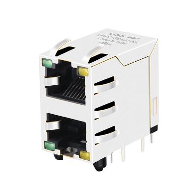 China XRJD-S-21-8-8-4 Stacked RJ45 2x1 Without Transformer Networking Connector LPJE106XAHNL for sale