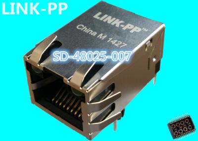 China SD-48025-007 Magnetic RJ45 Jack LPJ1035AHNL 10 / 100M 25.4mm Shiled With LEDs for sale