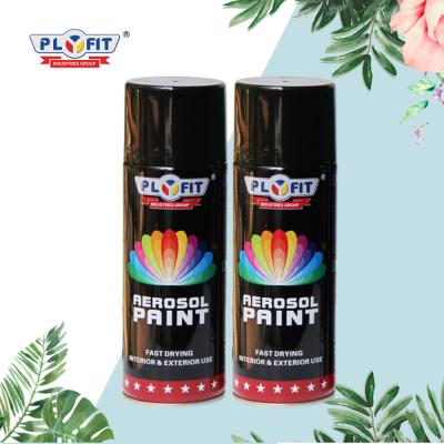 China Black Color Graffiti Satin Spray Paint 400ml Matte High Coverage Aerosol Spray Paint for sale