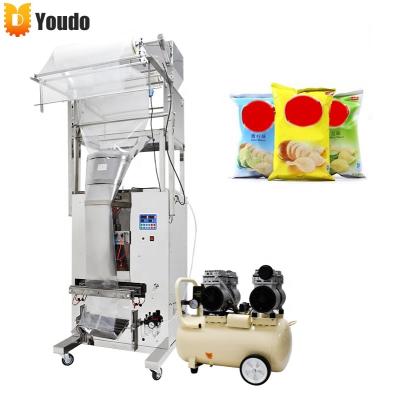 China Small Food Systems Bag Chips Weighing Packing Machine For Banana Plantain Potato Chips Pouch Packing With Nitrogen Inflated Price for sale