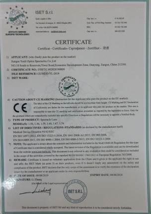 CE - Jiangsu Youli Optics Spectacles Co., Ltd.