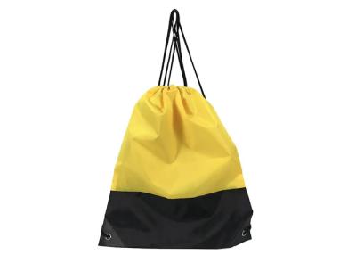 China Black Yellow Small Cinch Sack 210D Poly Drawstring Cinch Sack for sale
