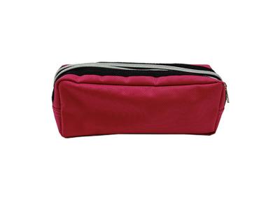 China 300D Polyester Red Pencil Bag With Zipper Eco Friendly Pencil Pouch for sale