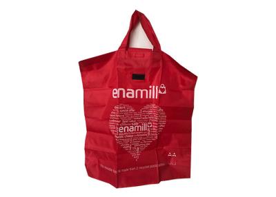 China Red Triangle Shape Folding Tote Bag With Velcro Loop Closure 190T Polyester Materials for sale