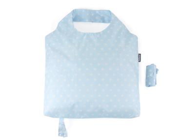 China Light Blue Folding Tote Bag Dot Sublimation Printing Double - Stiching for sale