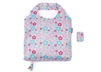 China Reusable Button Hanger Design Folding Tote Bag Giveaway Foldable Polyester Bag for sale