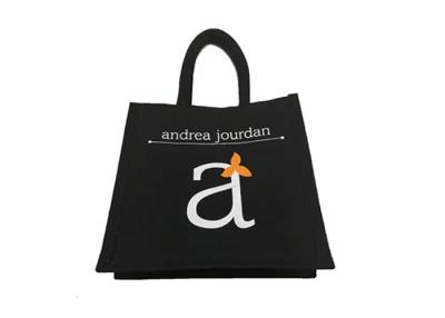 China Black Recycle Eco Fabric Custom Tote Bag 26*26cm Small Size Shopping Bag for sale