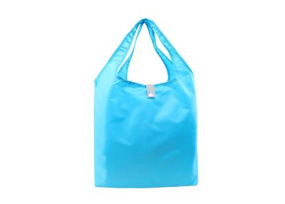 China Blue 190T Reusable Shopping Bags That Fold Into Themselves Fold Up Tote for sale