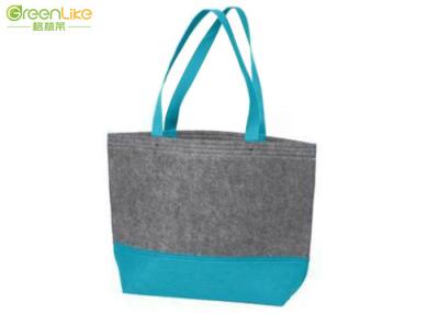 China Blue Grey Felt Polyester Tote Personalised Felt Tote Bag SEDEX for sale