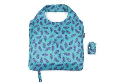 China Blue Leaf 190T Reusable Polyester Bags Poly Tote Bags Personalized for sale