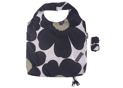 China 210D Polyester Folding Tote Bag Big Flowers Collapsible Beach Bag for sale