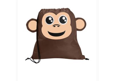 China Monkey Childrens Drawstring Backpack 190T Childrens Draw String Bag for sale