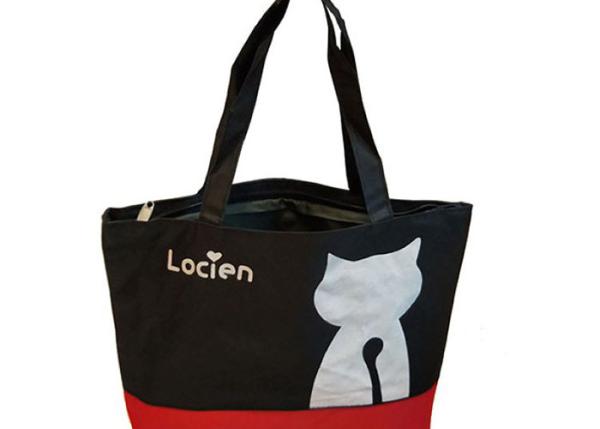 Quality Two Tone 12oz Canvas Tote Bags With Zipper And Inside Polyester Lining for sale