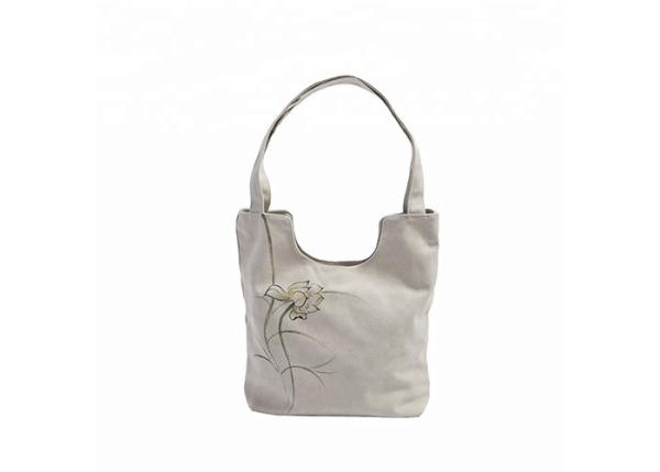 Quality Strong Sewing Cut Die 100 Cotton Tote Bags Environmental Lotus Flower Design for sale