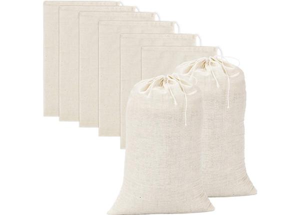 Quality 100% Eco Friendly Natural Cotton Drawstring Bags Various Size Custom Logo for sale