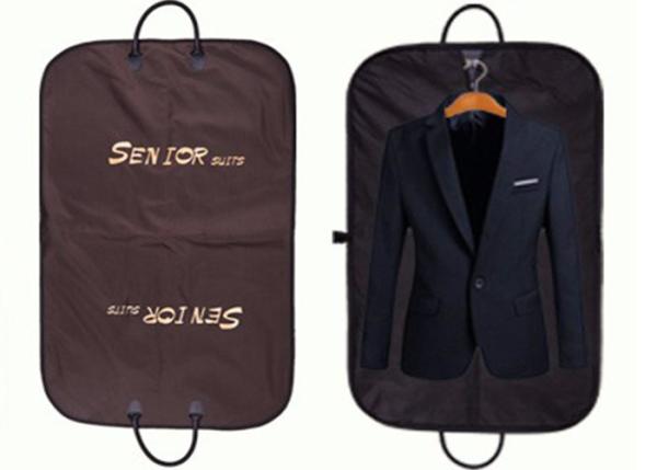 Quality Brown Oxford Suit Garment Bags Waterproof With Leather Handles for sale