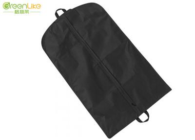 China 80gsm Folding Suit Garment Bag Zip Lock Clothes Cover Bags Black for sale
