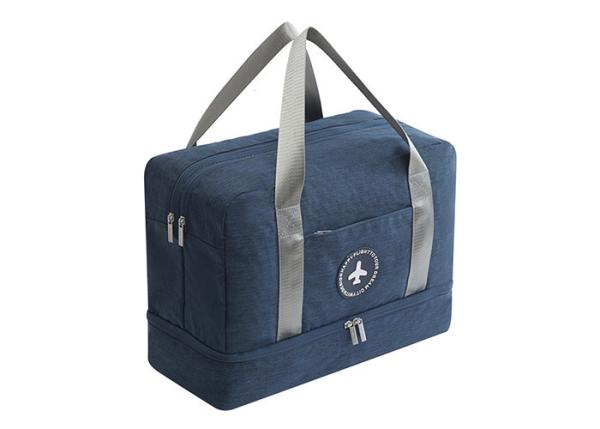 Quality Oxford Cooler Tote Bags Insulated Lunch Tote Dark Blue Orange for sale