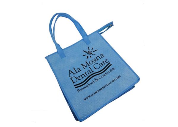 Quality NonWoven Portable Cooler Bag Printed Zipper Insulated Lunch Tote Bag for sale