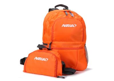 China Orange 300D Polyester Backpack Foldable Laptop Backpack With Zipper Front for sale