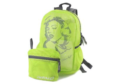 China SEDEX Women Printing Polyester Backpack Green Mesh Backpack for sale