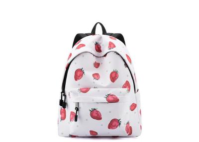 China OEM Foldable Zipper Closure Backpack White Polyester Rucksack for sale