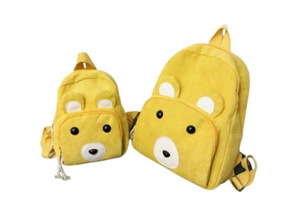 Quality Wholesale Corduroy Cotton Kid Backpack Cartoon School Bag For Kid for sale