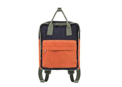 China Eco-Friendly Customized Corduroy School Bag Cotton Backpack For Kids for sale