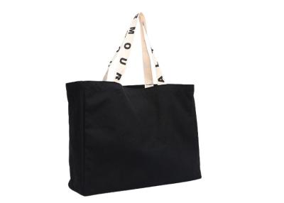 China Customized black organic Cotton Canvas Shopping tote Bags custom logo for sale
