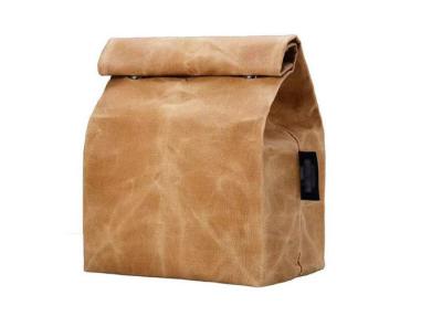 China Middle Brown Insulated waxed canvas Cooler Tote Bags For Picnic And Campin en venta
