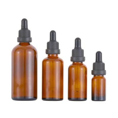 China Customizable Essential Oil Dropper Bottles 10ml 20ml 30ml Amber Glass For Cosmetic for sale