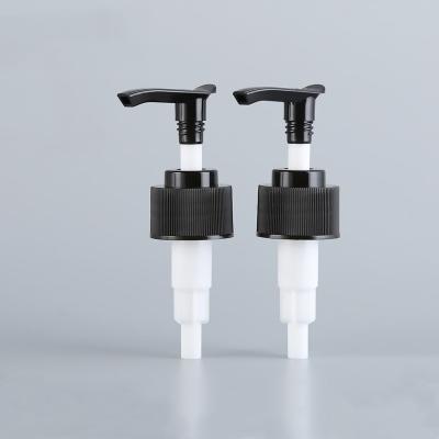 China 28/410 Lotion Dispenser Screw Pump 28mm Plastic Black Shampoo Shower Gel for sale