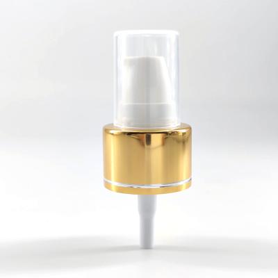 China 24mm 24/410 Golden Aluminum Collar Cream Pump For Serum Lotion Essential Oil for sale