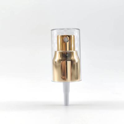 China 20mm 20/410 Golden Aluminium Collar Mist Pump Perfume Sprayer Top For Essence for sale