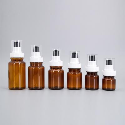 China Brown Amber Glass Refillable Spray Bottle com bomba 40ml 60ml 80ml 100ml 120ml 160ml à venda