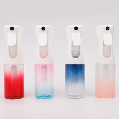 China Hairdressing Fine Mist Spray Bottle Plastic Ultra Misting Continuous 200ml 6.76oz Gradient for sale