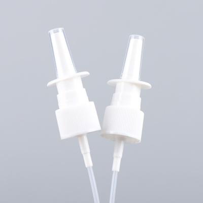 China 18/410 20/410 24/410 weiße blaue feine Nebel-Spray-Pumpe mit lange Düsen-nasalem Mundmund zu verkaufen