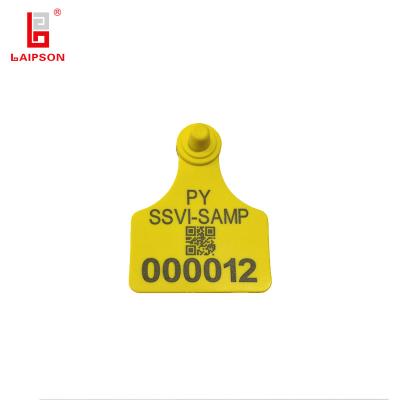 China OEM Yellow TPU Cow Identification Tags , Smart Ear Tags For Cattle Laser Print for sale