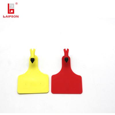 China Red Single Cow Yak Z Tag Ear Tags One Piece 84*62mm 7.8g For Cattle Farm for sale