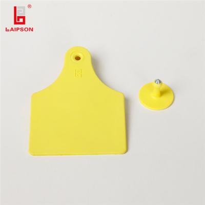 China LAIPSON 0-8m Two Piece UHF Cattle Tags 15g 860-960MHz Tamper Proof 98mm*73mm for sale