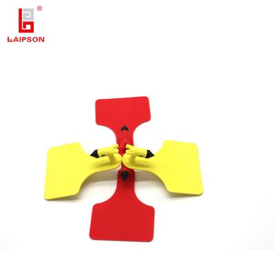 China Medium TPU One Piece Z Tag Ear Tags Yellow 84*62mm For Cow Cattle Tracking for sale
