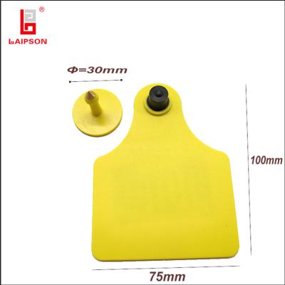 China 100mm Tamperproof Rfid Uhf Cattle Bovine Ear Tag With 6 Meters Range for sale